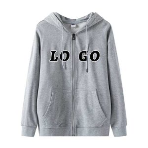 Custom Embroidery Oversized Hoodies 80% Cotton 20% Polyester Blank French Terry Zip Up Men Hoodies