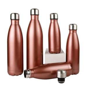 Wholesale Stock Cola Shape Bottle Stainless Steel Water Bottle Double Wall Narrow Mouth Water Bottle