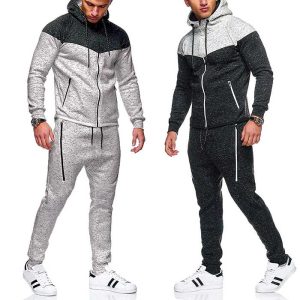 Men 2 Piece Jogger Sweatsuit Suit Long Sleeve Casual Jogging Set For Men