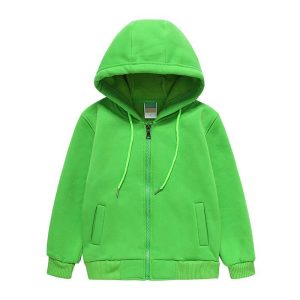 Custom Logo Winter Boys Girls Zip Up Hoodies Kids Cotton Blank Fleece Hoodies For Children