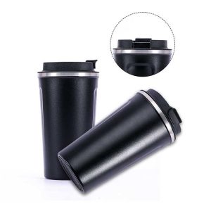 Customized 380ml500ml Coffee Mugs 304 Stainless Steel Milk Tumbler Double Wall Coffee Cups With Lid