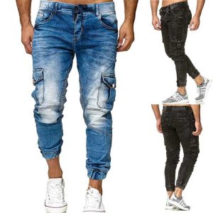 New Style Cargo Joggers Men Slim Hip Hop Jogger Jeans