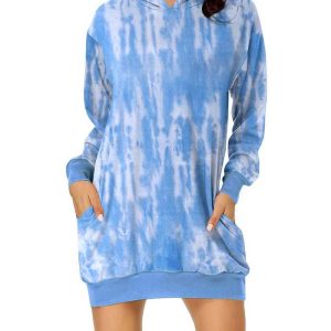 New Long Sleeved Casual Loose Embossed Sweatshirt Dress Fleece Fabric