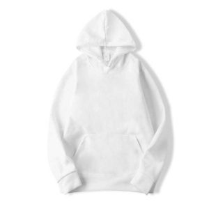 White Mens Pullover Hooded Sweatshirt Custom Logo Hoodie for men