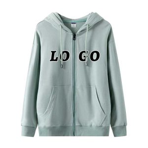 Custom Design Logo Unisex Blank Zip Up Hoodies Wholesale High Quality 300Gsm Cotton Zip Up Hoodie