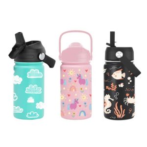 Warehouse Stock 12oz Water Bottle Food Grade Stainless Steel Water With Multi Lids