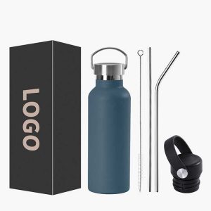 2032 Hot Selling Standard Mouth 500ml Water Bottle 304 Stainless Steel Bicycle Sports Bottle