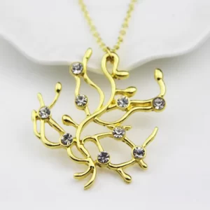 ZRM Fashion Jewelry Beauty and the Beast Rose Tree Pendant Necklace His Beauty/Her Beast Valentines Day,Fairy Tale Movie