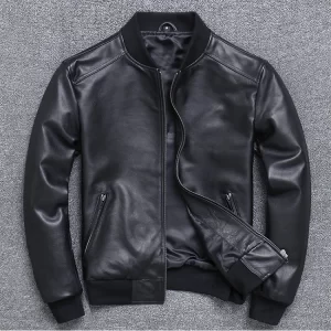 Free shipping.шевро кожа Classic man genuine leather coat,fashion sheepskin top gun jacket.plus size,Casual daily leather wear
