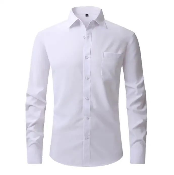 Long sleeved white suits shirt for men