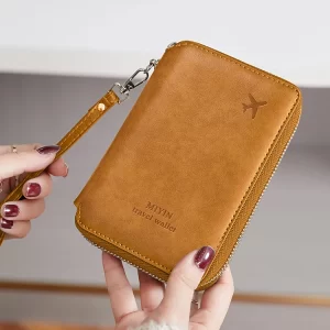 Minimalist and fashionable RFID passport holder multifunctional PU leather travel accessory passport holder wallet holder unisex