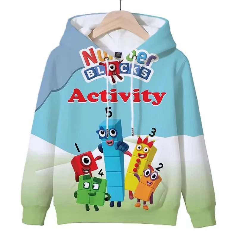 Children's Game Numberblocks Hoodies, Kids Pullover, Casual Sweatshirt, Long Sleeve Hoodie, Streetwear, Boy,Girl,Autumn Clothing
