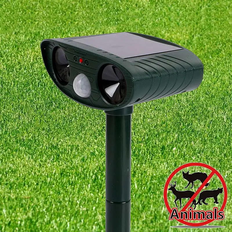 1 Pcs Ultrasonic Animal Repellant Cat Dog Repellant Solar Powered Rechargeable Garden Waterproof Animal Deterrent For Farm Yard