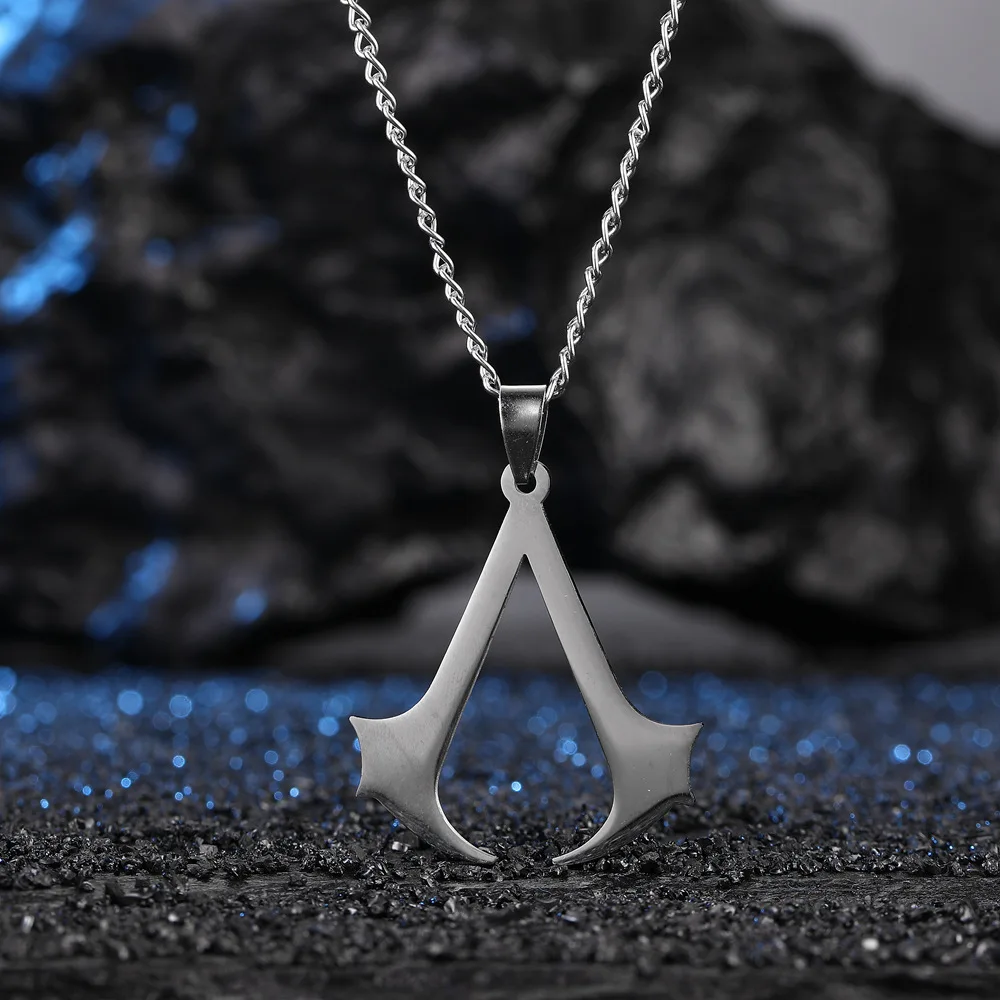 Fashion Charm Chain Stainless Steel Assassin Syndicate Creed DIY Pendant Game Movie Anime Cosplay Necklace Men Jewelry Gift