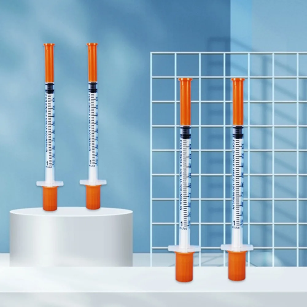 1/20pcs 1ml Manual Push Syringe Lab Dispensing Supplies 1/2 Inch 30 Gauge Straight Tip Needle 1cc 13mm Feeding Device