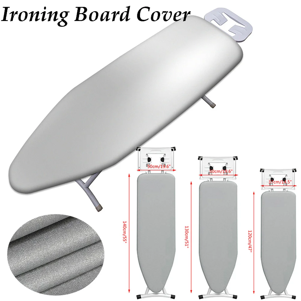 Universal Silver Coated Padded Ironing Board Cover Heavy Heat Reflective Scorch Resistant 140X50cm/130X50cm/120X37cm