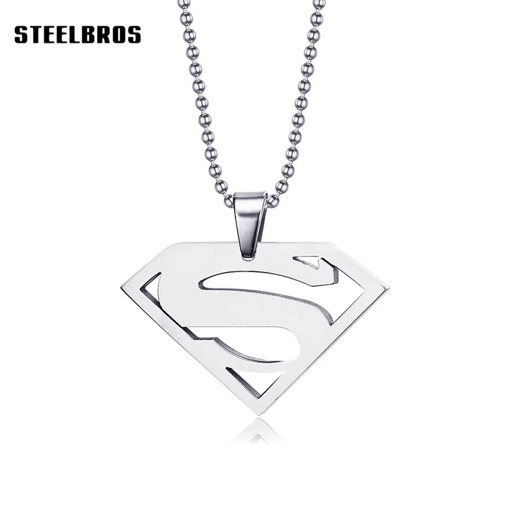STEELBROS Never Fade High Polished Stainless Steel Movie Anime Pendant Super Hero Man Necklace Jewelry Gift For Boy Girl Kids
