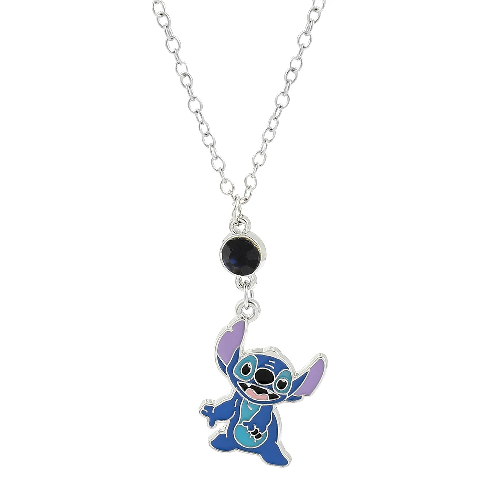 Disney Sci-fi Animated Film Lilo & Stitch Necklace Cute Cartoon Stitch Enamel Pendant Necklaces For Women Jewellery Gifts
