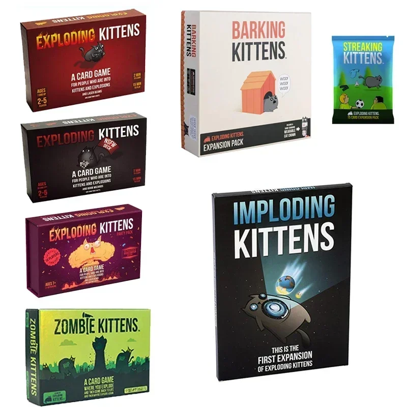 Exploding Kittens Card Game Original Edition NSFW Party Streaking Kittens Imploding Kittens Expansion Barking Kittens Bears vs B
