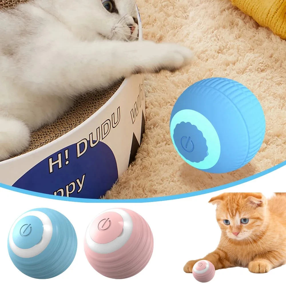 Electric Cat Ball Toys Interactive USB Rechargeable Self Rotating Ball ABS Intelligent Rolling Toys Ball For Cat Dog Accessories