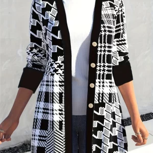 Plus-size spring and summer new women's casual fashion cardigan long-sleeved jacket, plus-size women's clothing