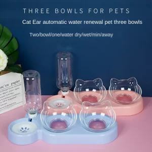 Pet SuppliesElevated Bowls for Cats and DogsDurable Double Cat and Dog Bowl FeedersElevated Cat Feeding and Drinking Supplies