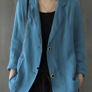 Elegant Solid Blazer Women Autumn Overcoats ZANZEA 2023 Casual Long Sleeve Single Button Coats Female Lapel Outwears Oversized