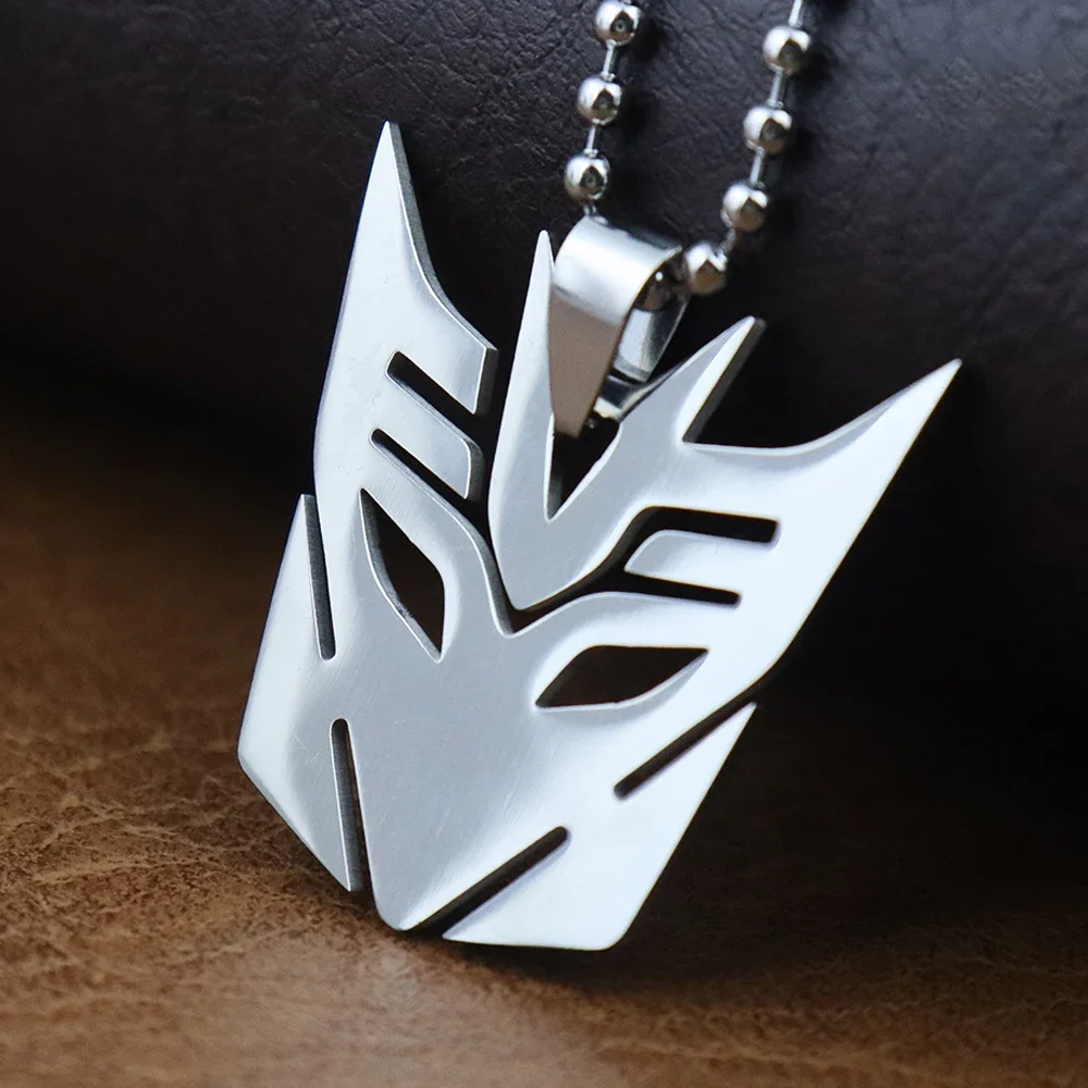 Trendy Simple Autobots Pendant Popular Movie Optimus Prime Decepticon Logo Necklace for Men Gift Popular Charm Jewelry Wholesale