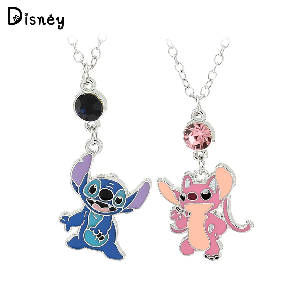 Disney Animated Film Lilo And Stitch Necklace Cute Cartoon Stitch Enamel Pendant Necklace Accessory For Women Jewelry Gifts