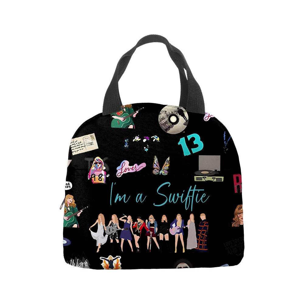 Taylor Swift Large Capacity Lunch Box Reusable Insulated School Lunch Bag Women Refrigerated Tote Bag for Work Picnic Beach Gift