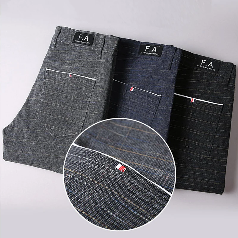 Men's Long Pants Casual Pants Men's Summer Slim-fit Straight Korean-style All-match Stretch Men's Pants