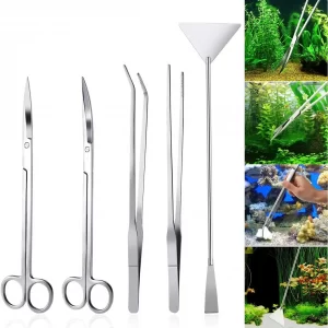 Aquarium Tank Aquascaping Tools Aquarium Scissor Tweezers Tool Stainless Steel Aquatic Plants Set for Aquarium Maintenance