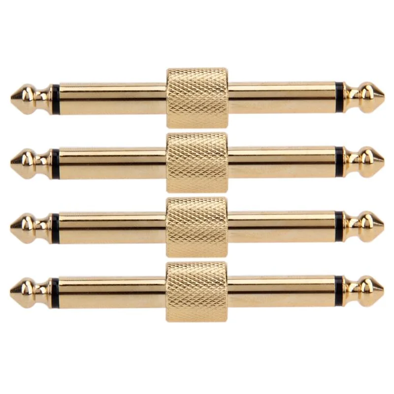 Guitar Effect Pedals Convert Instrument Connector Adapter Connector Metal Solder Plug Patch Audio Adaptors 6.35mm Jack