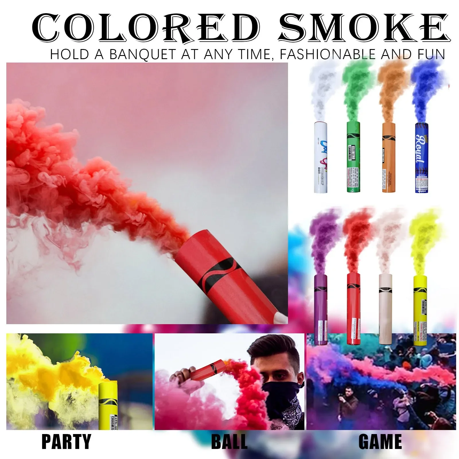 Colorful Effect Smoke Tube Bottle Studio Car Photography Props Wedding Halloween Spray-Supplies Smoke Tube Holiday Accessories