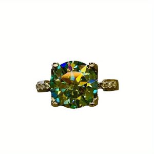 s925 silver 5 carat green moissanite ring female silver plated couple ring proposal wedding gift
