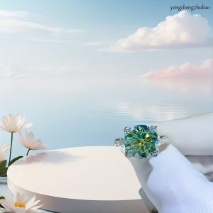 1PC S925 Silver Inlaid Main Stone 5-carat Moissanite Ring, Fashionable, Elegant, Luxurious Engagement And Proposal Ring, Suitable For Daily Life Scenes, Wearing Holiday Gifts