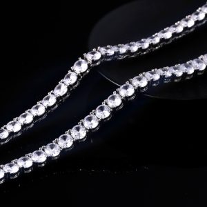 925 Sterling Silver Lever Necklace, Inlaid Moissanite, Engagement And Wedding Jewelry, Party Decoration, High-quality Gift For Her, Premium Gift Box