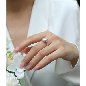 2 Carat Sparkling Round Moissanite Ring Keepsake Elegant 925 Silver 3 Pieces High Quality Jewelry For Men And Women With Wedding Anniversary Ring Christmas Mother's Day Perfect Gifts