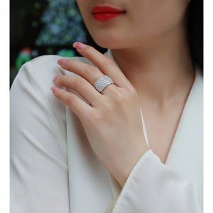 Sparkling Round Moissanite Ring Elegant 925 Silver Banded Moissanite Diamonds 78 Pieces High Quality Jewelry Men And Women Can Belt Wedding Anniversary Ring Christmas Mother's Day Perfect Gift