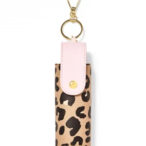 Cheetah Snap Case   Hand Sanitizer Spray Holder